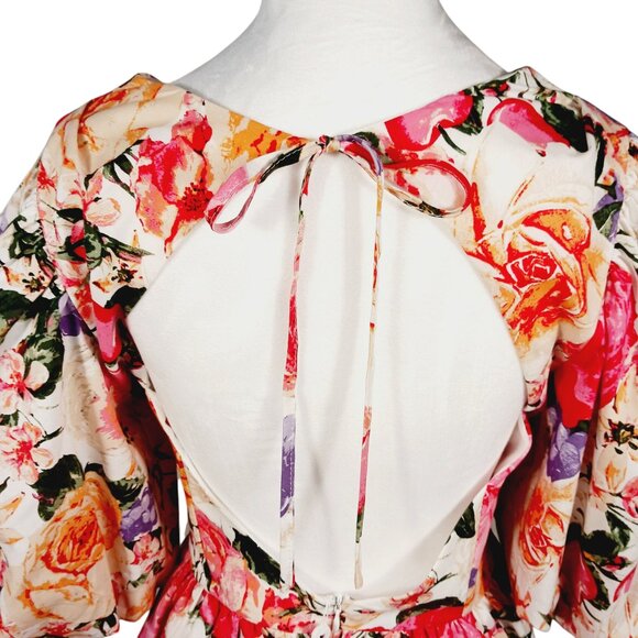 Buddy Love, NWT Bonnie Puff Sleeve Mini Dress, Love Story Floral Small Coquette - Picture 5 of 16